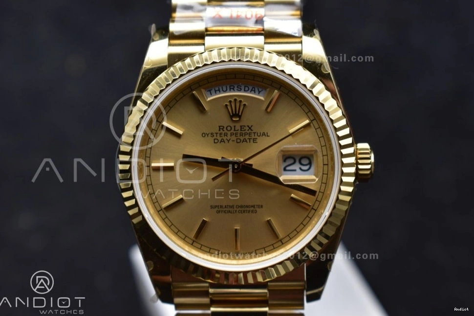 QF V5 Edition Bracelet Dial 36 President Best Weight) Steel on Gold vr3255 YG DayDate 904L (Gain 1115